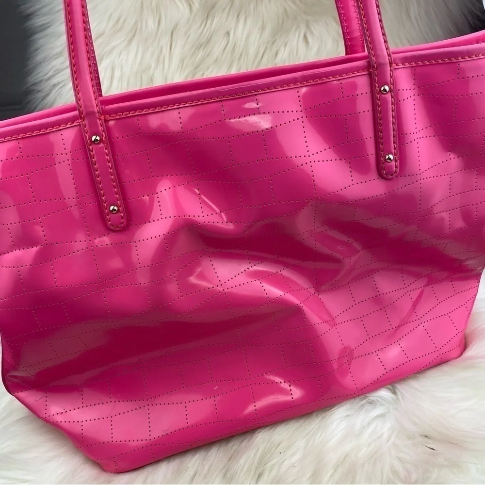 KATE SPADE NEW YORK MOLLY BIKINI DOT NEON PINK LARGE TOTE BAG